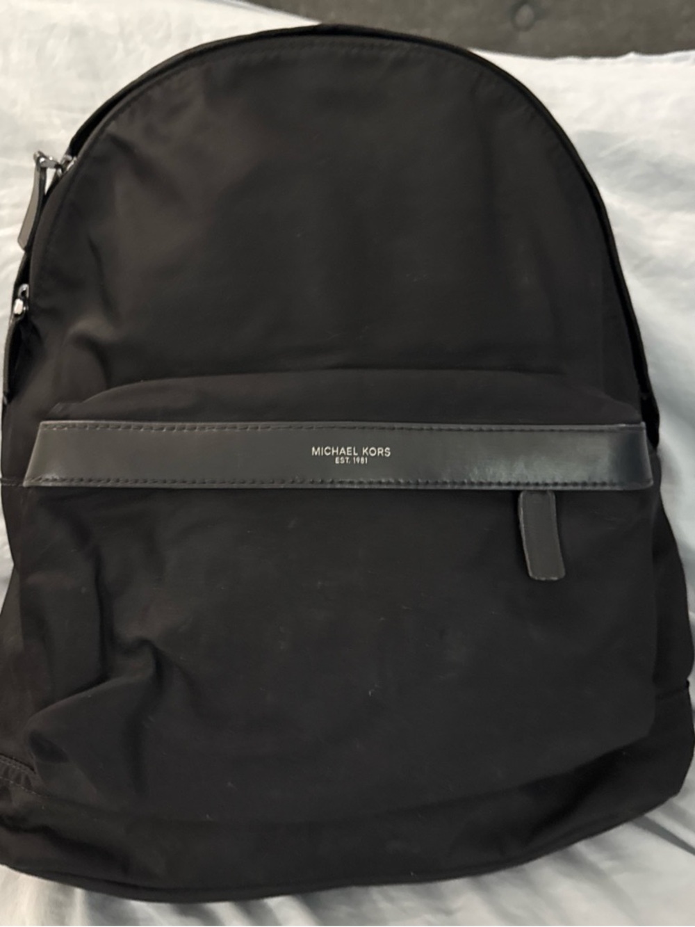 Michael Kors Black Men's Nylon Backpack with Leather Trim